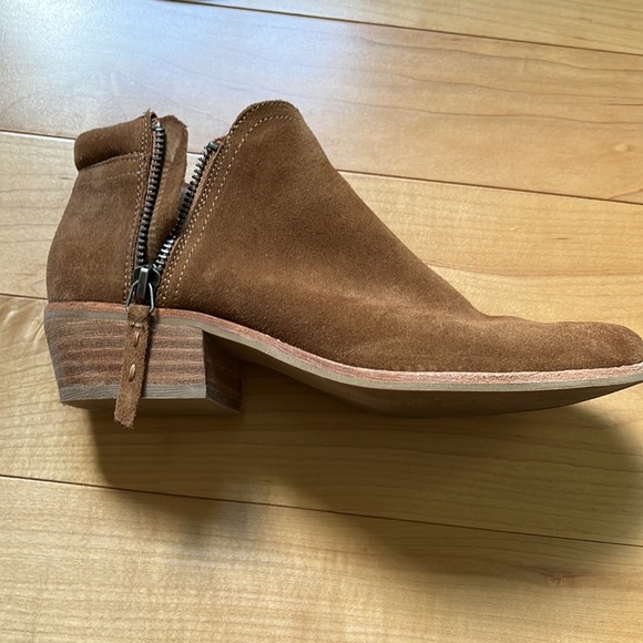 Steve Madden Tobii Cognac Suede Leather Ankle Boots - Picture 5 of 6